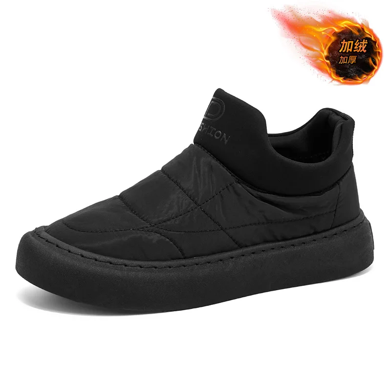 Зимние мужские сапоги для снега, бархатные, теплые, с мехом, на хлопковой подкладке, повседневные, на толстой подошве, высокие, увеличивающие рост, Botas Hombre