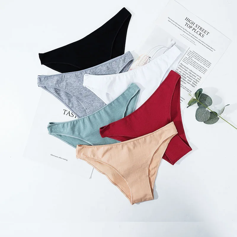 3PCS/Set Cotton Underwear Women M-2XL Comfortable Panties Ladies Plus Size Underpants Solid Color Briefs Female Lingerie