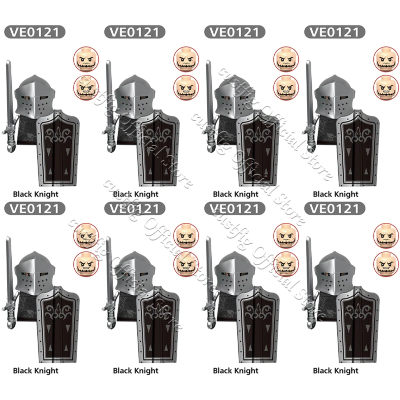 MOC Mittelalterliche Militärburg Ritter Soldat Actionfigur Baustein Lancer Guard Bogenschütze Rüstung Krieger Schild DIY Ziegel Spielzeug