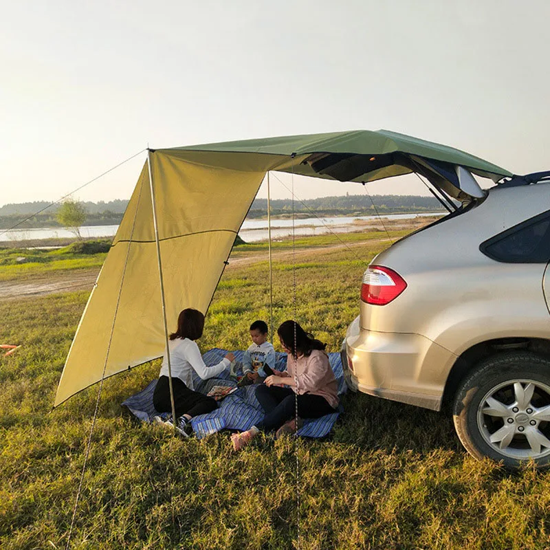 Imagem -03 - Impermeável Anti-uv Sunshade Tenda Tenda Lateral da Cauda do Carro Canopy Camping Toldo Parasols Sombra Vela Protetor Solar Pu2000 3x3m