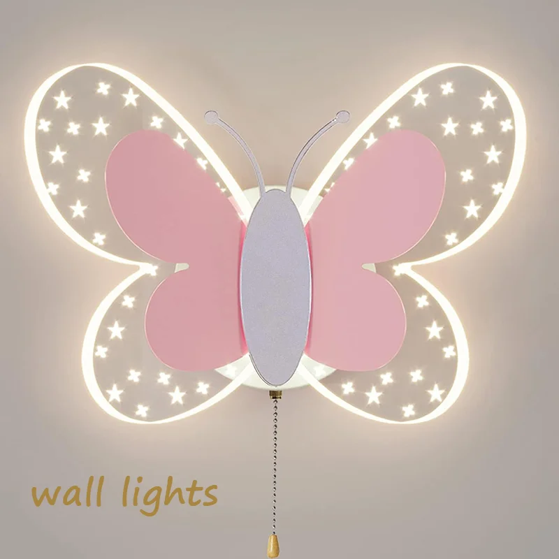 

Modern Children's Room Wall Light LED Wall Lights Acrylic Butterfly Wall Lamp Kids Room Decor Lighting Elegant Wall Lamps home