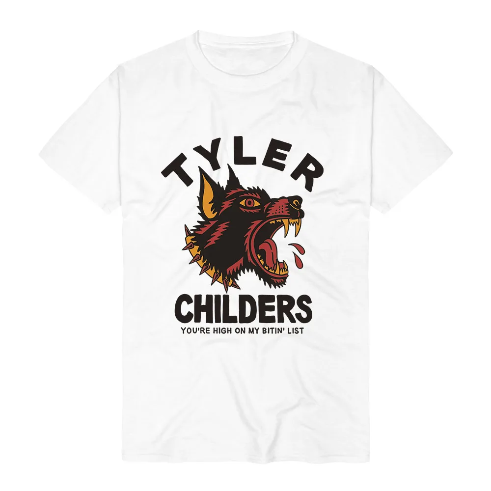 SPIKE COLLAR BITIN' LIST T-SHIRT Tyler Childers Design Print Merch Tees Summer Short Sleeve Casual Cotton Tshirts Fashion Unisex