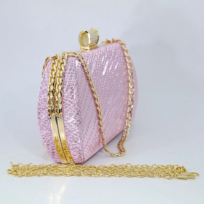 Luxury Chain Evening Clutch Bag Lady Elegant Wedding Bags New Women Purple Purse Handbags Party Dinner Dress Shoulder Bag XA33ZD