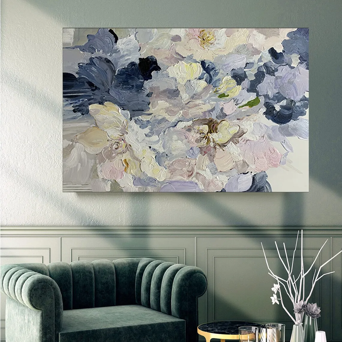Flower Oil Painting on Canvas Handpainted Abstract Modern Floral Painting 3D Texture Wall Art New Year's Home Decoration Gifts