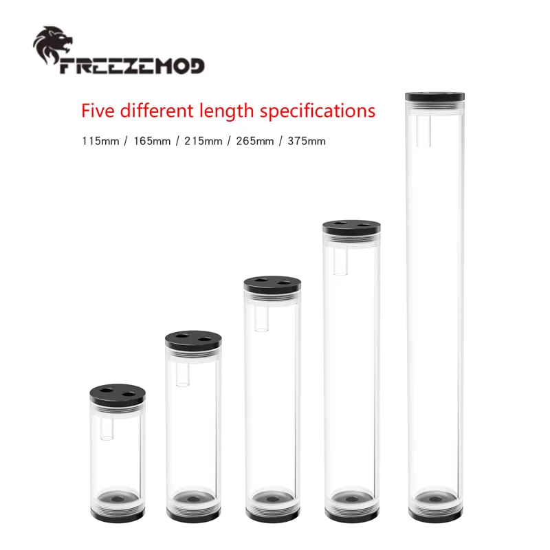 FREEZEMOD Computer Water Cooling Transparent Cylindrical Water Tank Liquid Cooling Storage Tank Three Holes POM Cover,WM-YSX-G3