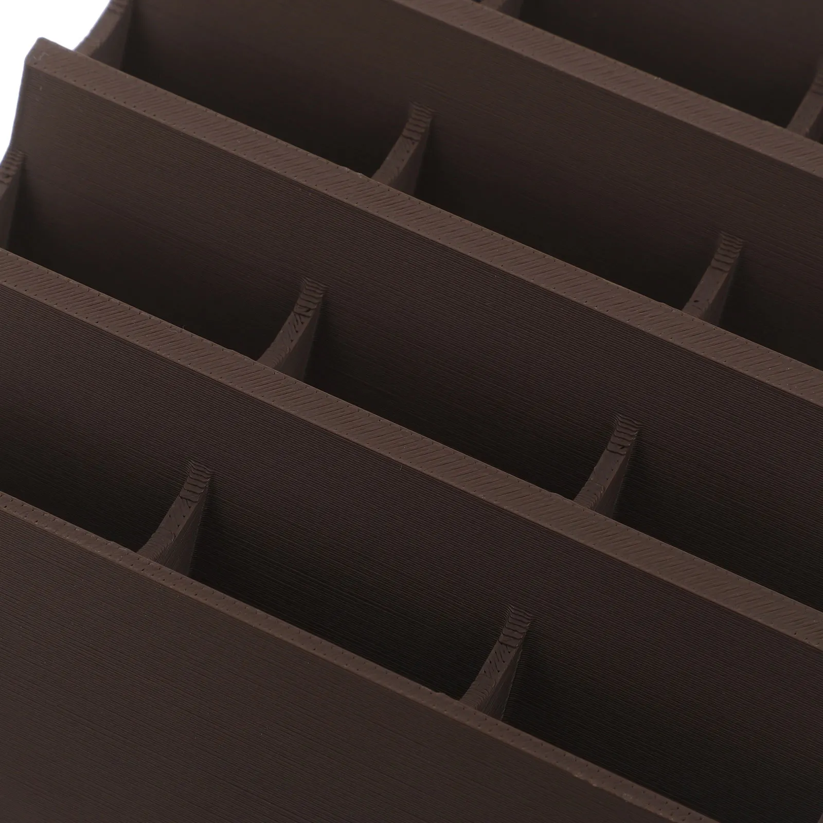 12-Slot Razor Blade Storage Box Brown 4.1X3.9X1.6Inch Compact Multi-Compartment Organizer For Barber Salon Home Bathroom