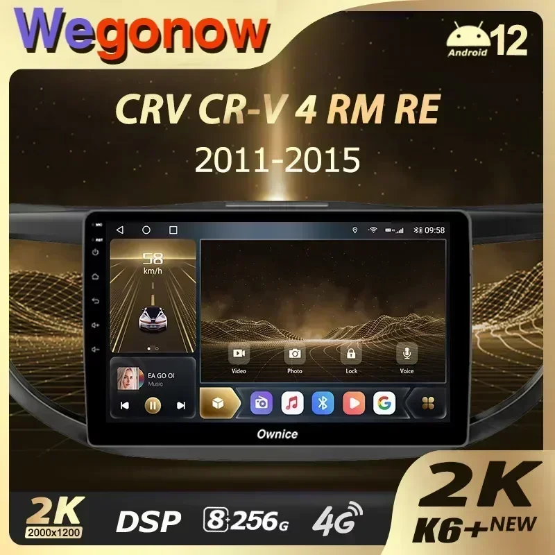 Ownice K6+ 2K For Honda CRV CR-V 4 RM RE 2011 - 2018 Car Radio Multimedia Video Player stereo GPS Android 12 No 2din 2 din dvd