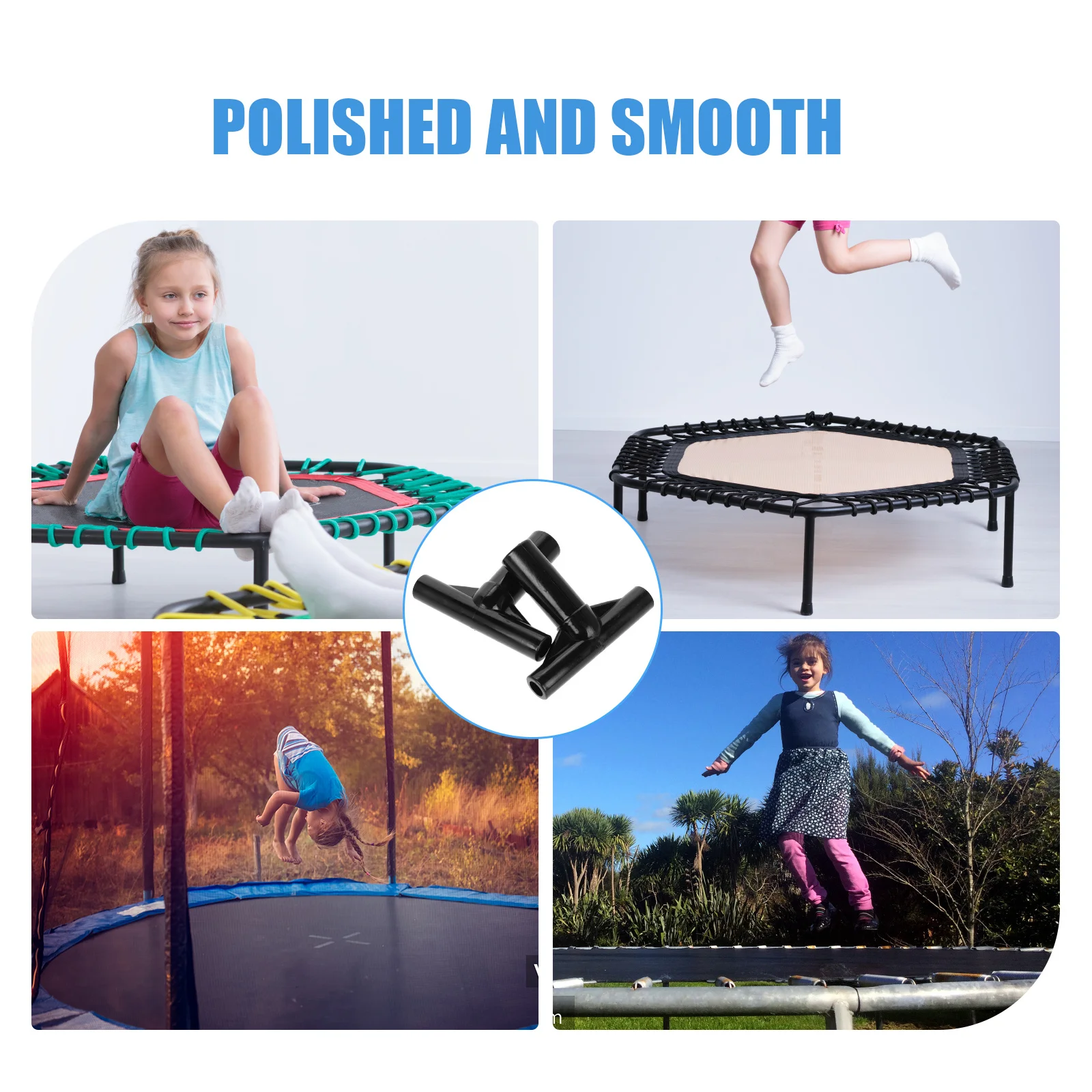 

2Pcs Trampoline T-Shaped Pipe Sleeve Connectors Robust Design for Secure Pole Joining Improved Safety Trampoline Enclosure Parts