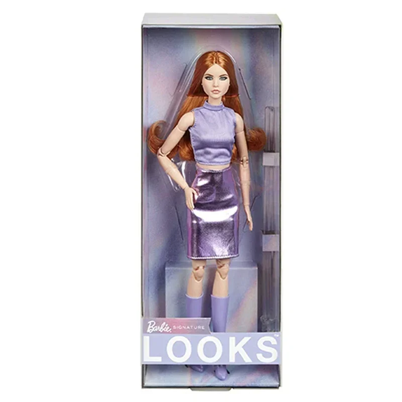 Original Barbie Looks Signature Fashion Collection Doll Multi Joints Mobility Blond Dress Matching Toys for Girls 1/6 Body Shape