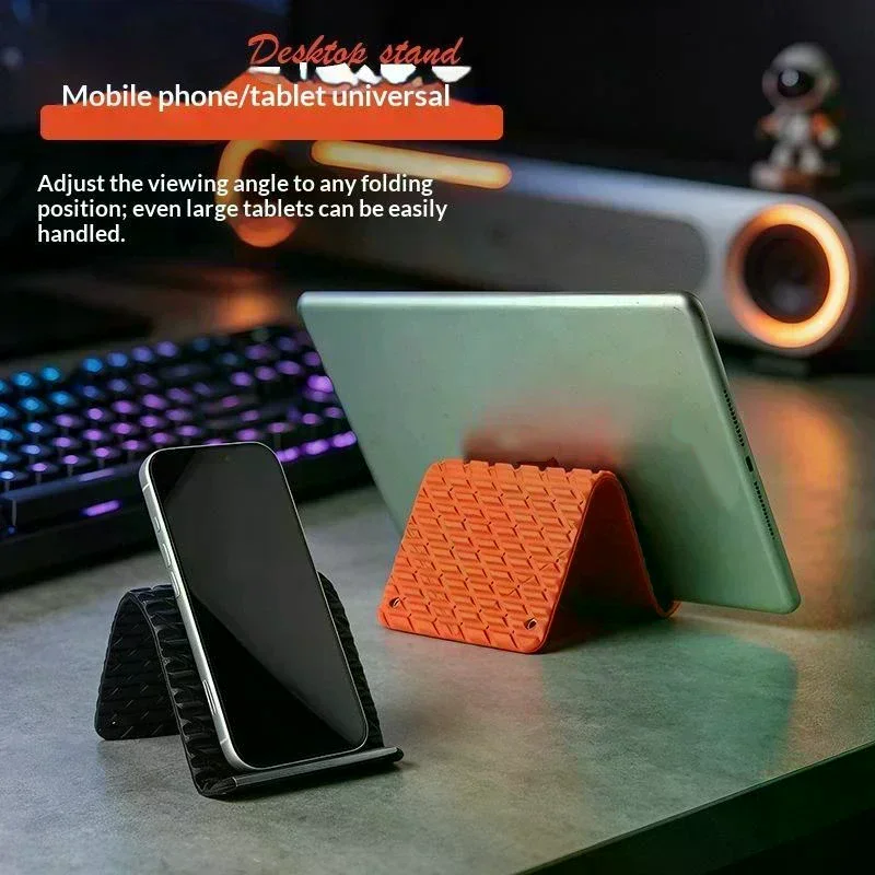 Creative Silicone Phone Stand - Flexible Foldable Transformable Desk Tablet Laptop Holder Travel Accessory 1PC