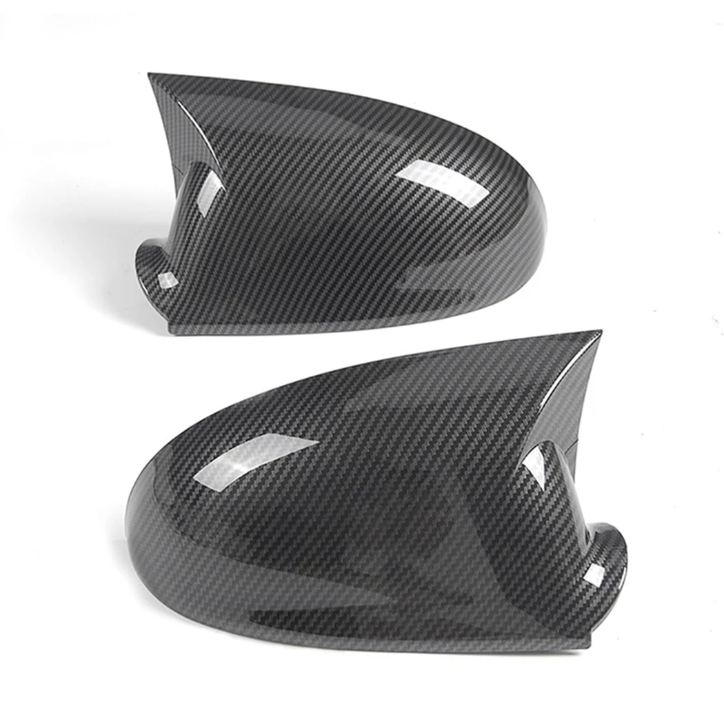 2Pair Black ABS Ox Horn Rearview Mirror Shell Side Wing Cover For VW Golf Mk5 Exterior Car Styling Tuning Aftermarket Style
