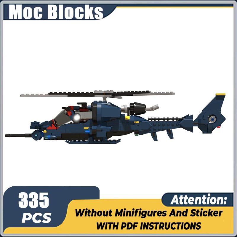 

Blue Thunder Helicopter Model Moc Building Block Famous Military Series Technology Bricks DIY Assembly Airplane Toys Gifts