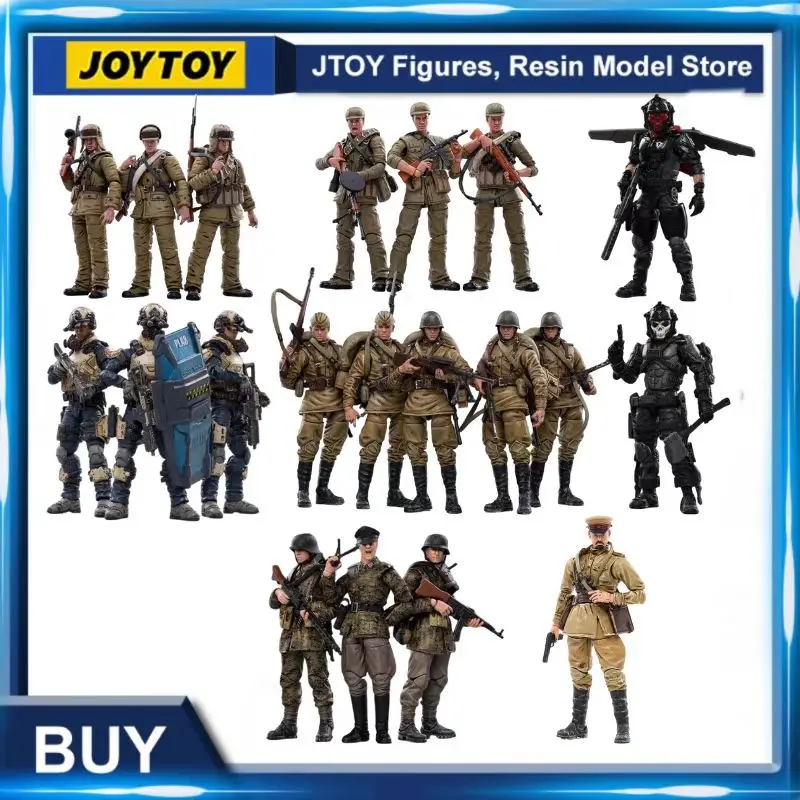 

JOYTOY (5 Pcs/Set) 1/18 Action Figure WWII War Series American German Soviet Soldier Collectible Toy Military Model Gift