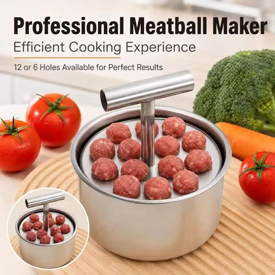 Press Meatball Maker Stainless Steel Meatball Maker Meat Balls Manual Multi-functional Maker Tool Household Kitchen Manual Mold