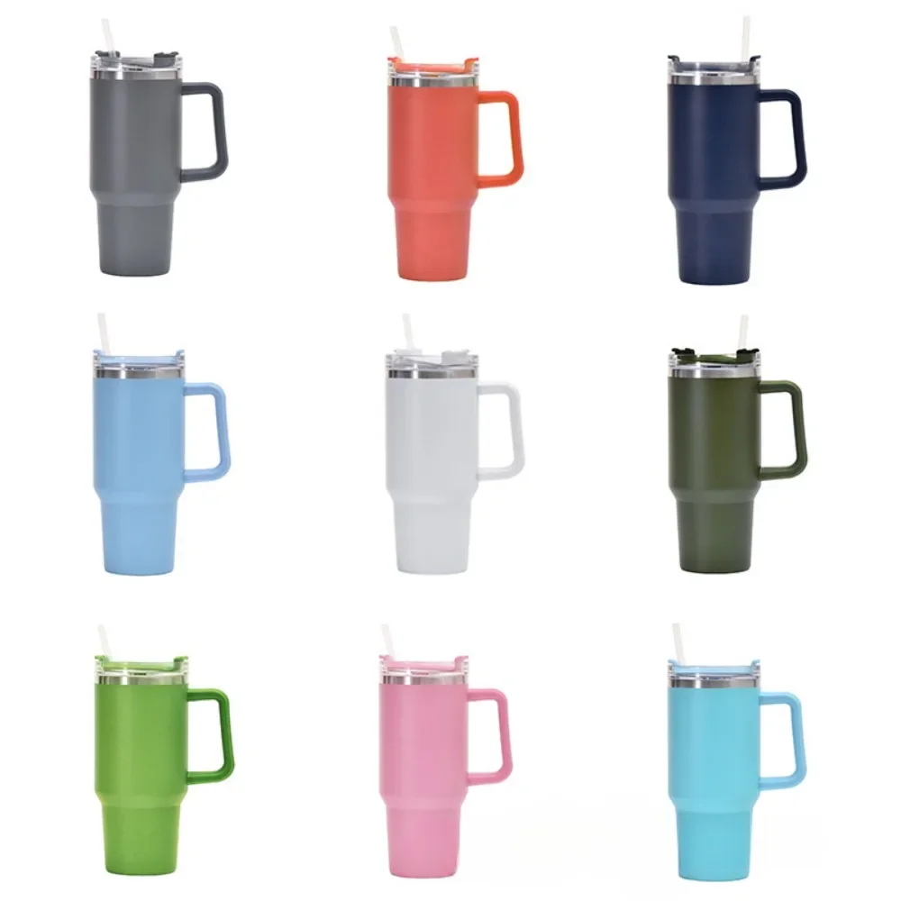 

304 Stainless Steel Insulated Water Bottle Portable Thermal Coffee Car Cup Large Capacity Handle Cup Cold Hot Mugs Vacuum Flask