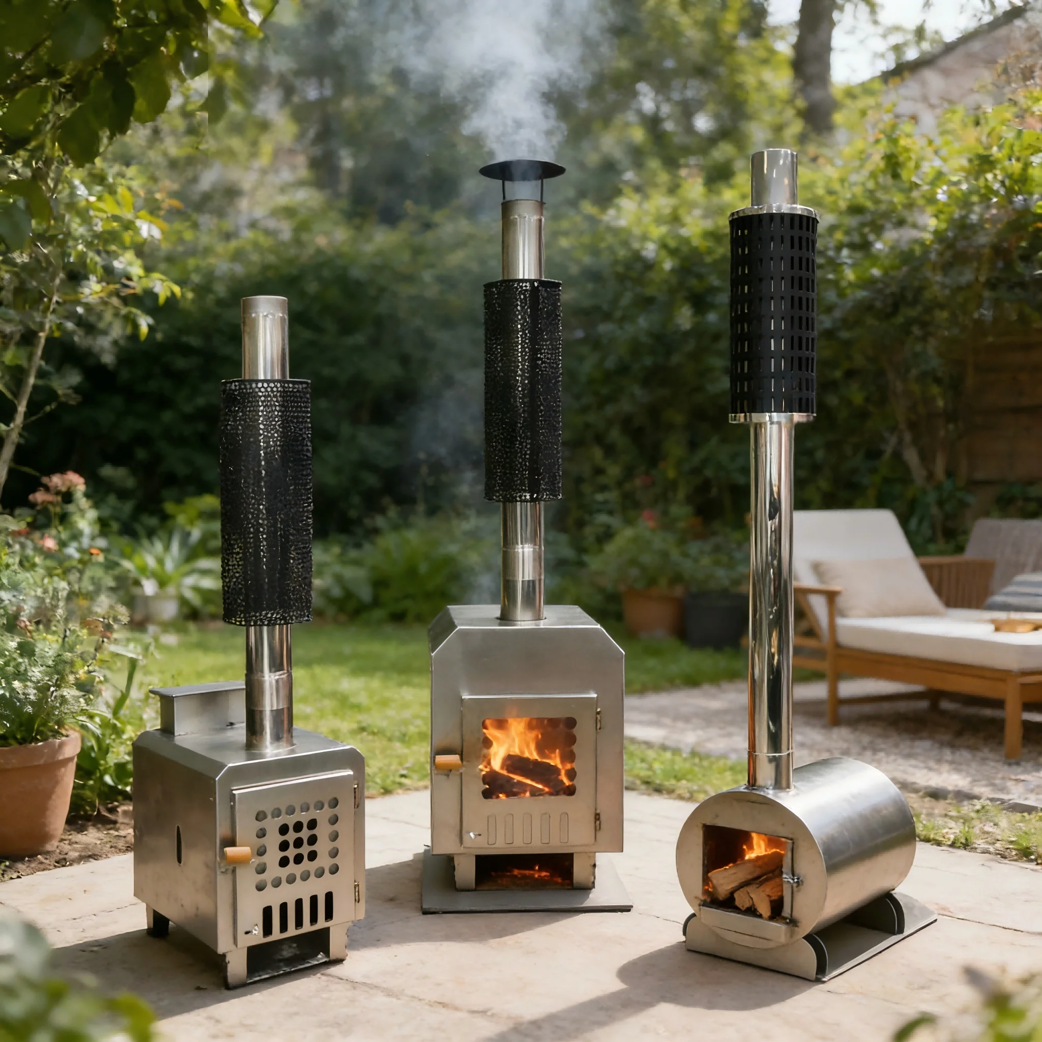 Modern Wood Burning Sauna Stove for Outdoor Use Stainless Steel Construction Lightweight & Safe Log Burner