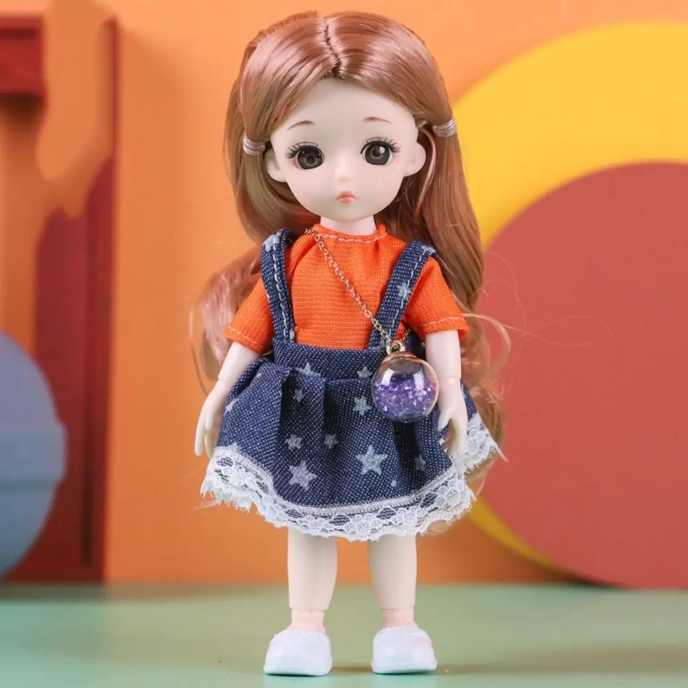 

DIY Toy with Clothes BJD Dolls 13 Movable Joints Dress Up Simulated Eye Hinge Doll PVC Cute Removable Joints Doll Kids Toy