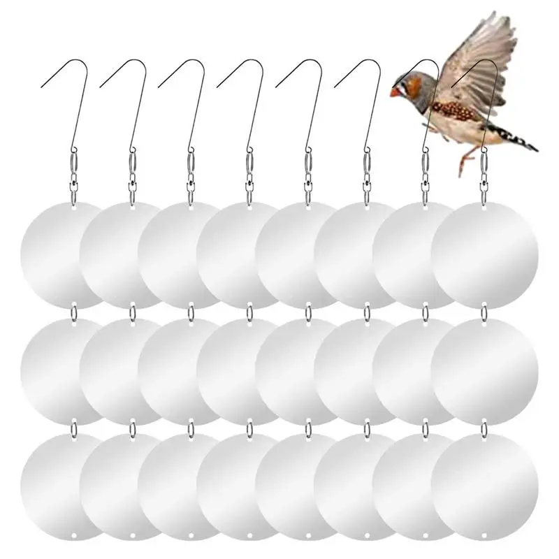 Bird Scare Disc Set 24pcs Highly Reflective Double-sided Bird Reflectors To Keep Birds Away Hanging Device Reflective Discs Set