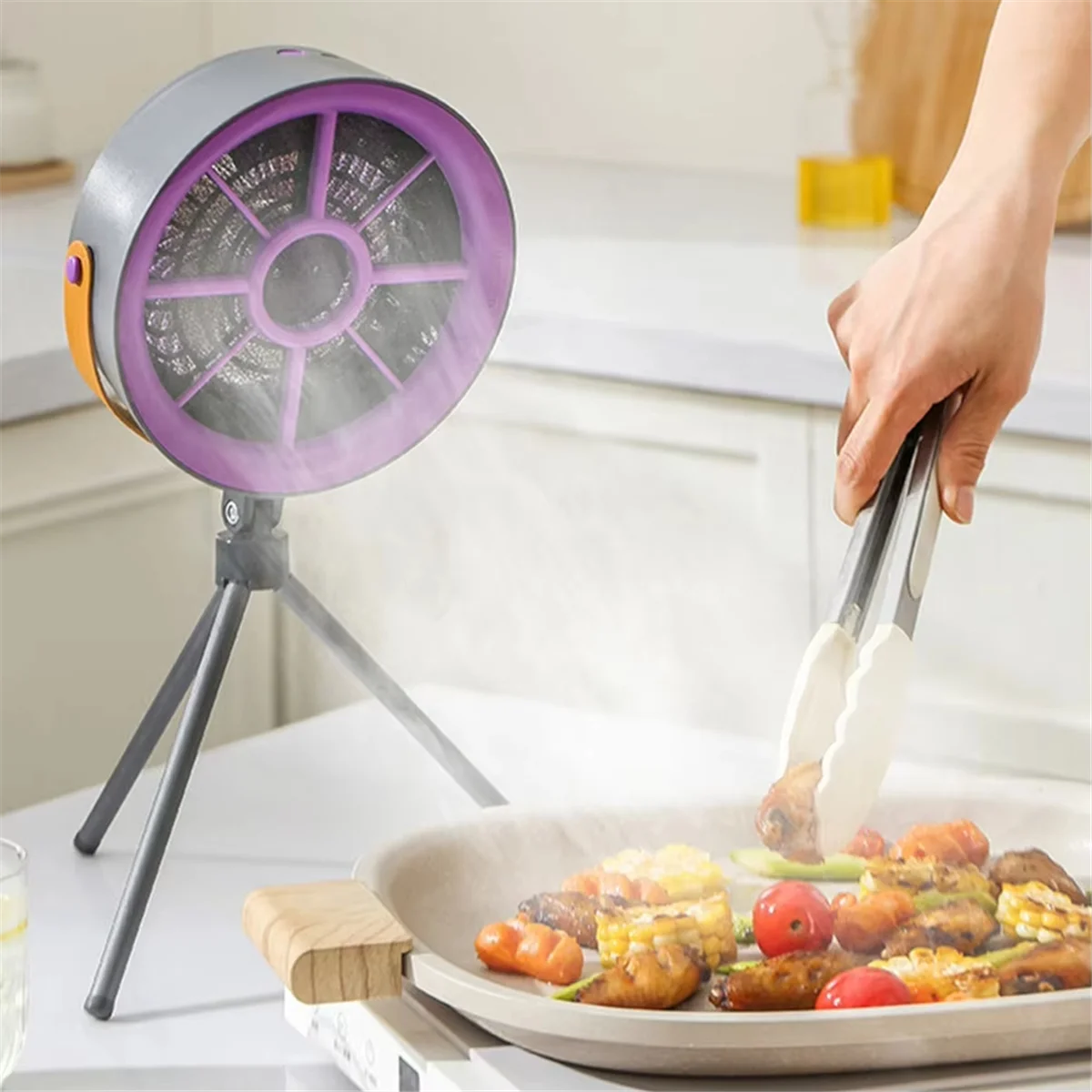 EULM سطح المكتب شفاط المطبخ انفصال مروحة عادم المطبخ مع 3 سرعات شفاط مستخرج صغير للشواء في الأماكن المغلقة وعاء ساخن ومطبخ RV