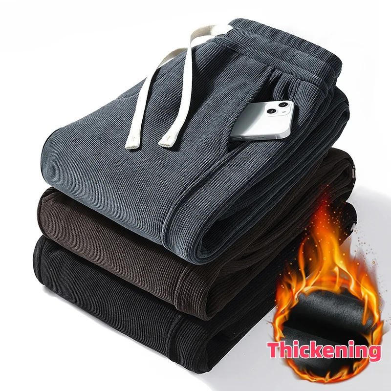 

Спортивные брюки на открытом воздухе для мужчин, свободные теплые осенне-зимние брюки с длинным кроем, модные дышащие повседневные брюки высокого качества