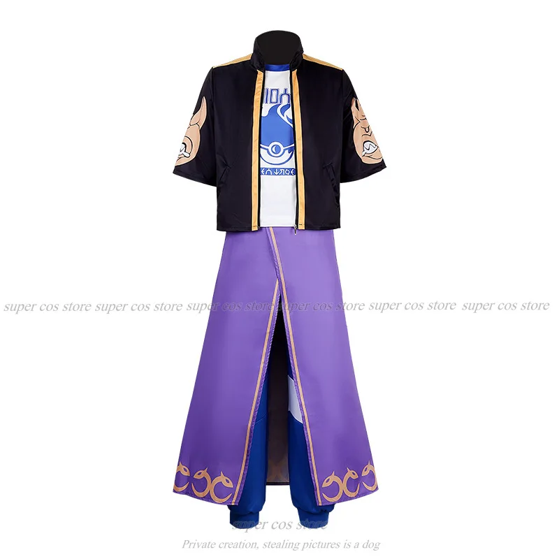 Anime Game Pokeman Cosplay Drayton Costume Scarlet Violet Coat Pants Dress Cos Cartoon For Man Boys Halloween Christmas Roleplay