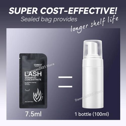 Imagen 2 del producto Champú de pestañas para extensión de pestañas, limpiador sin irritación, Mousse súper concentrado, limpieza para pestañas, suministros de maquillaje