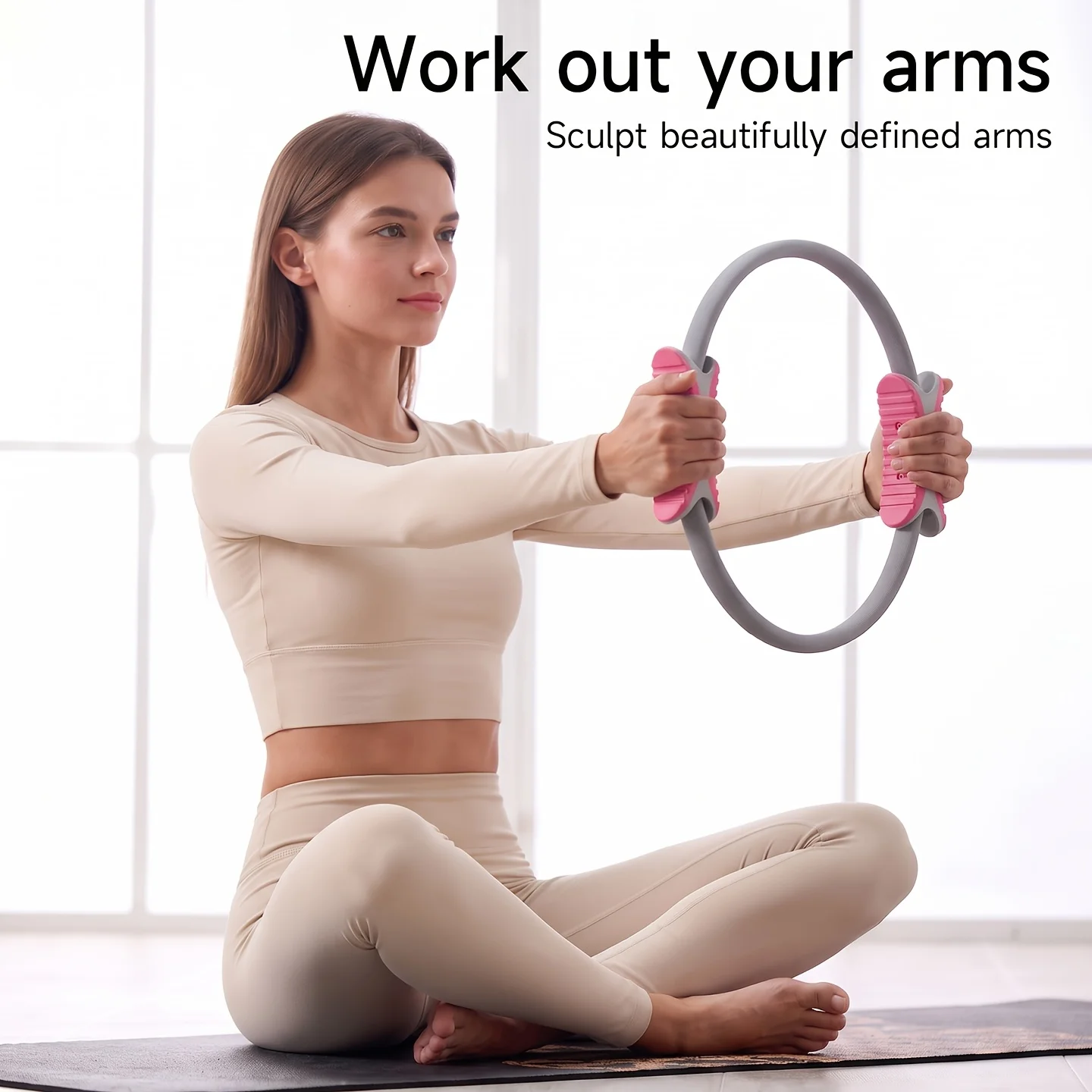 Pilates Magic Circle 38cm Resistance Anti-slip Grips Yoga Ring for Women Leg Arm Core Training Home Pilates Workout Equipment