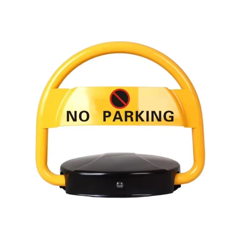 SINOMATIC Heavy Outdoor Waterproof Yellow-Black Steel Smart Spot Barrier Parking Lock Automatic Remote Control 50m DC6V 7AH