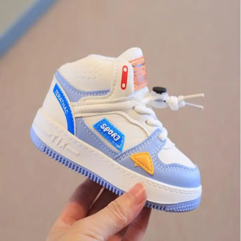 Children's sports shoes 2024 autumn edition boys' casual shoes high top girls' board shoes soft soled baby shoes