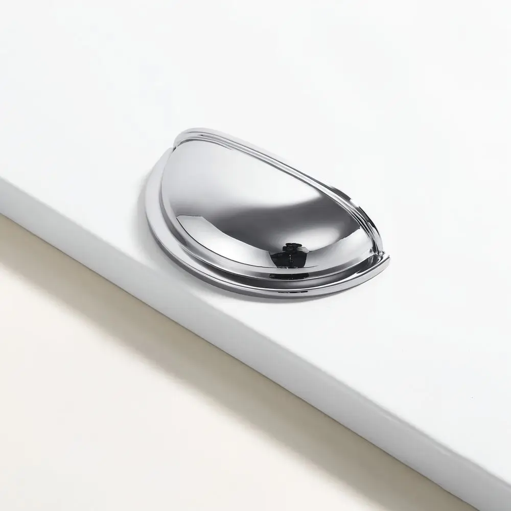 Sturdy Zinc Alloy Cabinet Pulls Bright Silver Modern Furniture Handle Drawer Knobs French Style Home Hardware Decor