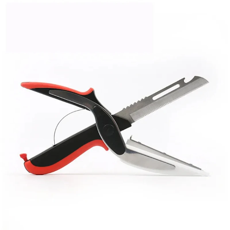 Dobeli Separable Stainless Steel Barbecue Steak Cutting Shear Household Vegetable Scissors 6 in 1 Multi Kitchen Tool Fruit Knife