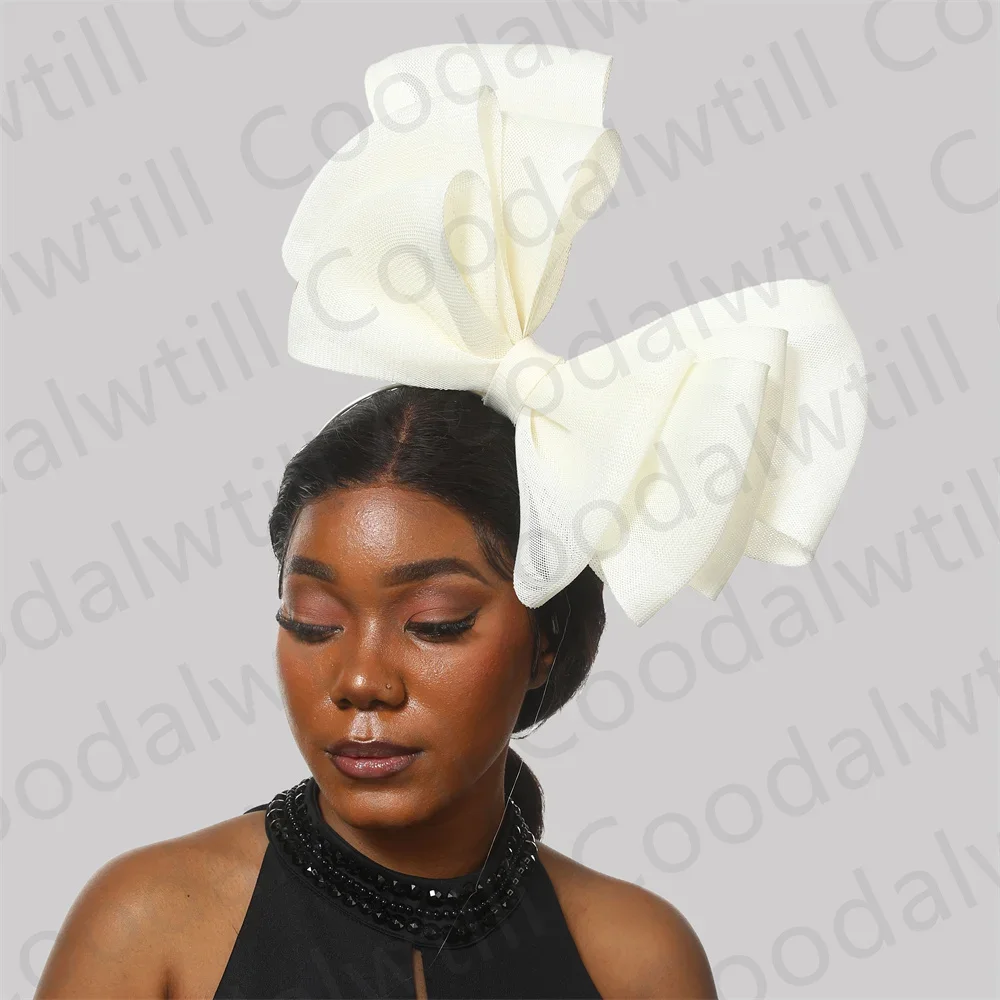 

Свадебные чародеи с большим бантом для женщин, элегантные церковные шляпы, женские гоночные дерби с бантом, аксессуары для волос, свадебные коктейльные головные уборы для невесты