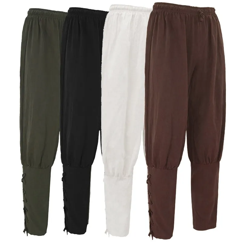

Medieval Renaissance Prince Play Costume Pants loween Court Knotted Trousers Casual Faion Prince Role-play Outfit