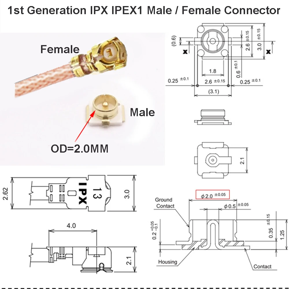 1 peça cabo rg178 sma macho/fêmea para conector fêmea compatível com IPEX-1 RG-178 rf coaxial trança cabo de extensão de antena wi-fi