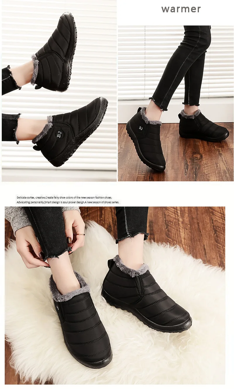 2026 Baumwollschuhe in Übergröße für Damen und Herren, neuer Winterstil mit Plüsch und dicken Schneestiefeln, niedrig geschnittene warme Baumwollstiefel – Detail 10