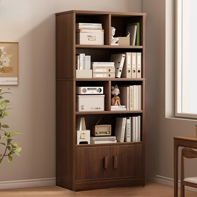 

Wooden Multi-layer Bookshelf storage rack with door simple display Living Room Furniture estanterías almacenaje Crack shelves