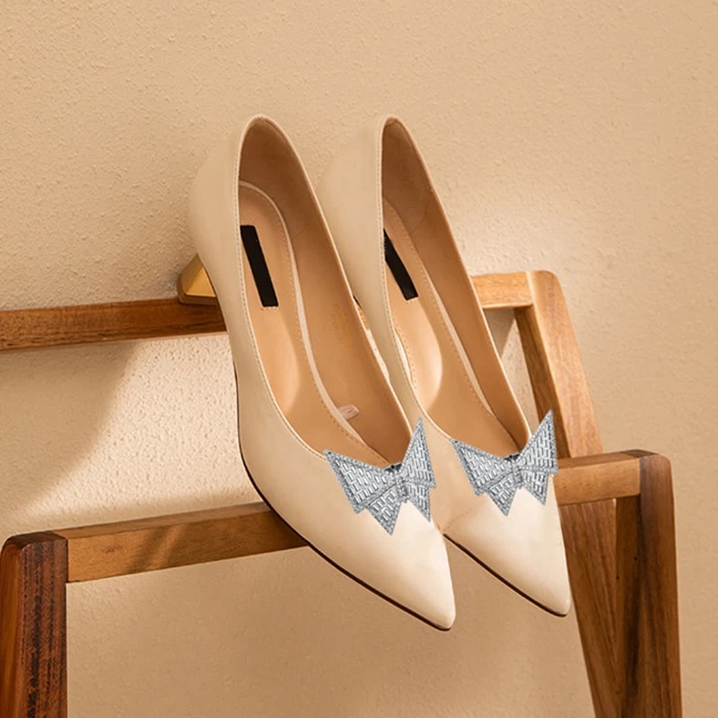 2PCS Wedding Brooch Decorations Rhinestone Shoe Clip Metal Shoe Buckle Shoe Accessory