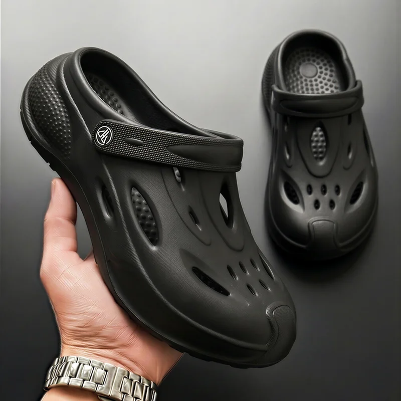 

Летние мужские пляжные сабо, уличные шлепанцы из ЭВА, мягкие дышащие сандалии, повседневная обувь для мужчин, для воды и сада, мужские пляжные тапочки