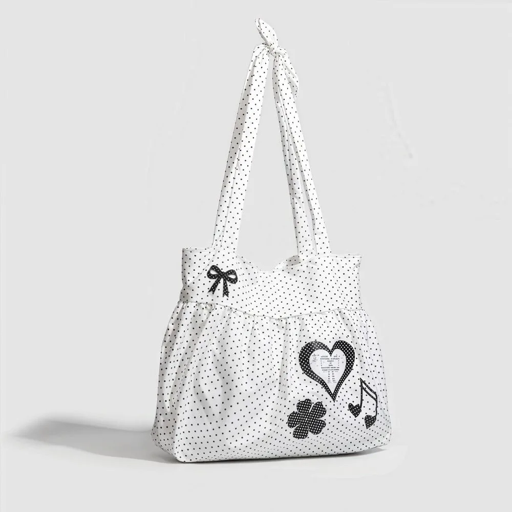 Модная парусиновая сумка через плечо с принтом в горошек, женские сумки большой емкости, легкая однотонная женская сумка через плечо