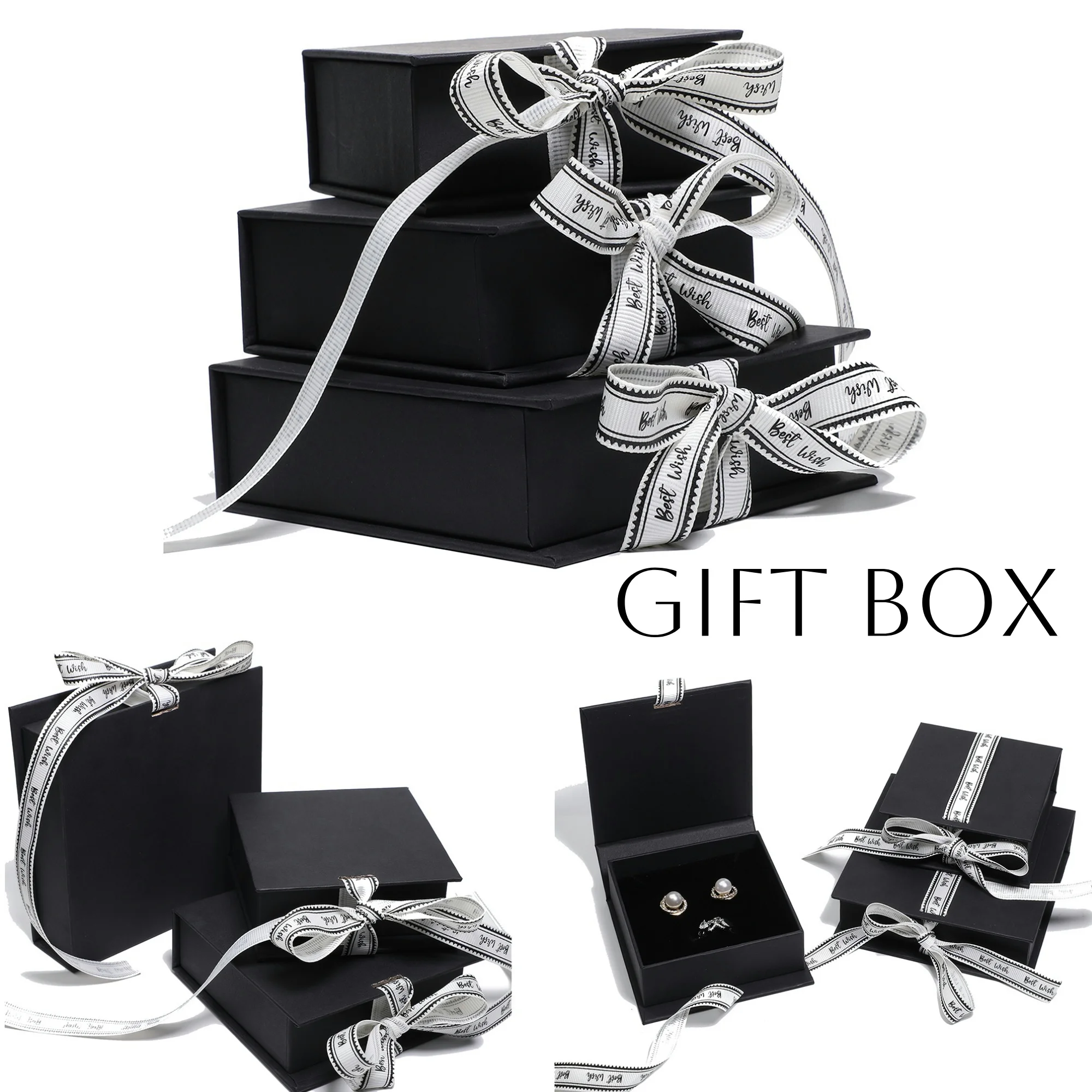 

1pc Fashion Christmas Valentine's Day Gift Box with Sponge Craft Display New Year Gift Boxes Engagement Ring Box Gift Packaging