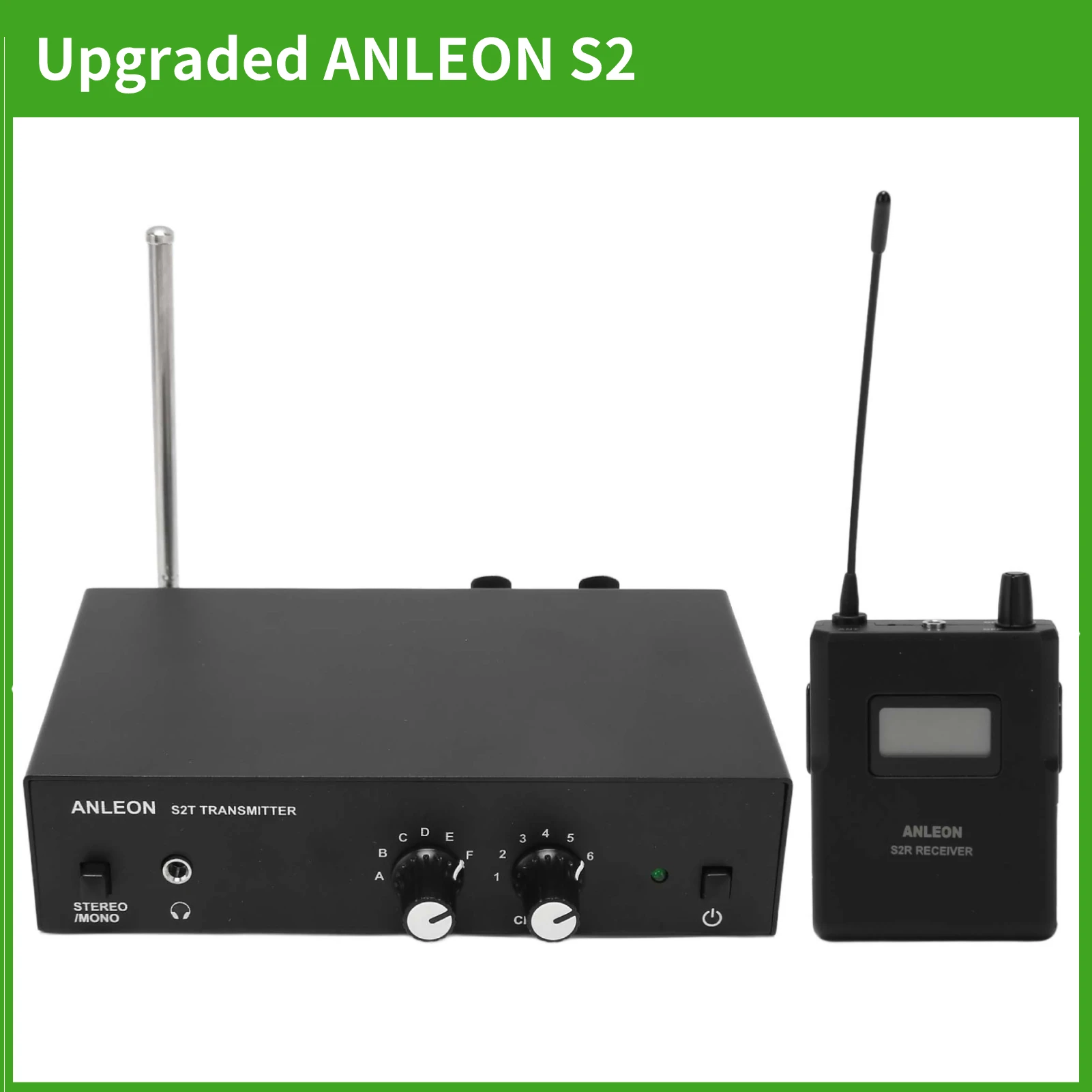 ANLEON-S2 نظام مراقبة الأذن اللاسلكية ، ترقية ، ستيريو نظام مراقبة الجسم ، 570-590 ، 526-535 ، 863-865 ، 670-680Mhz ، 100-240V