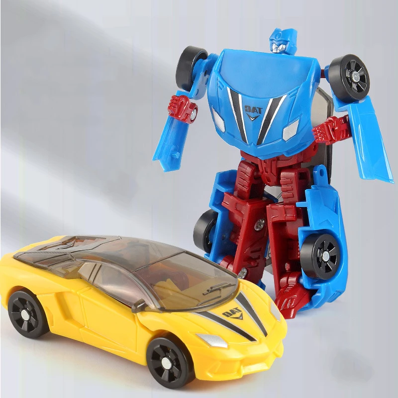 Mini jouet de voiture robot de déformation en plastique pour enfants, autobot de poche, modèle manuel, simulation, nouveau