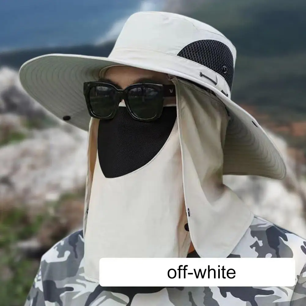 

Summer Sun Protection Hat Fishing Caps- Outdoor Cycling Bucket Hat Windproof Protection Neck Cover Fishmen Caps-