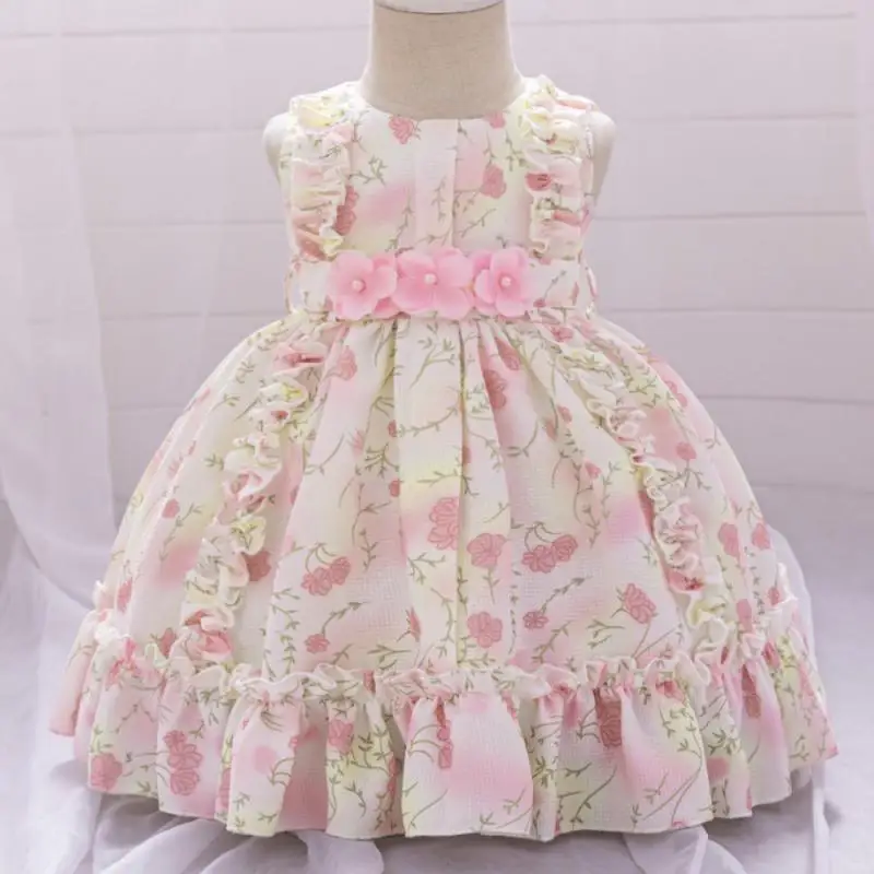 

Little Girl's New Printed Sweet and Cute Versatile Princess Dress Wedding Flower Children's Day School Party Dress