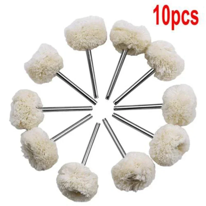 Eeatop 10pcs 1 Inch Wool Polishing Brush Dremel Accessories Grinding Buffing Pads Wheel Grinder Head Drill Rotary Tool Accessori