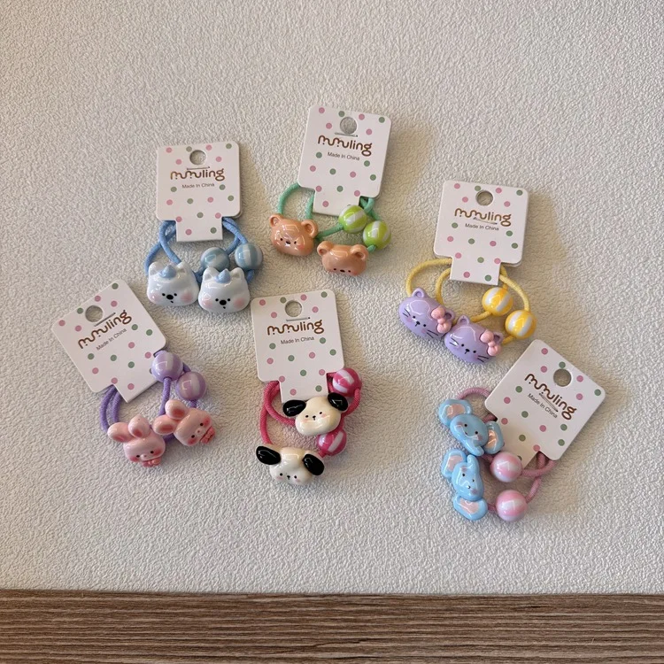 

Cute cartoon rabbit hair band fruit flower pair hair rope tie hair rubber band headband