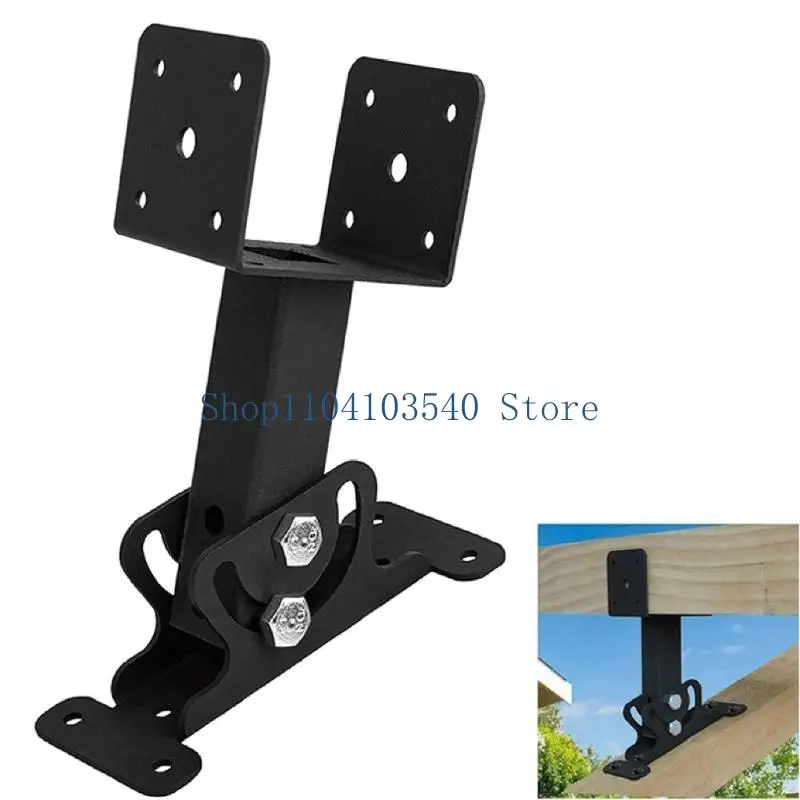 02DC PERGOLA PERGOLA PERGOLA SUPORTE RISADORES TELHADO PESADO PESADO, montagem ajustável metal preto para externas