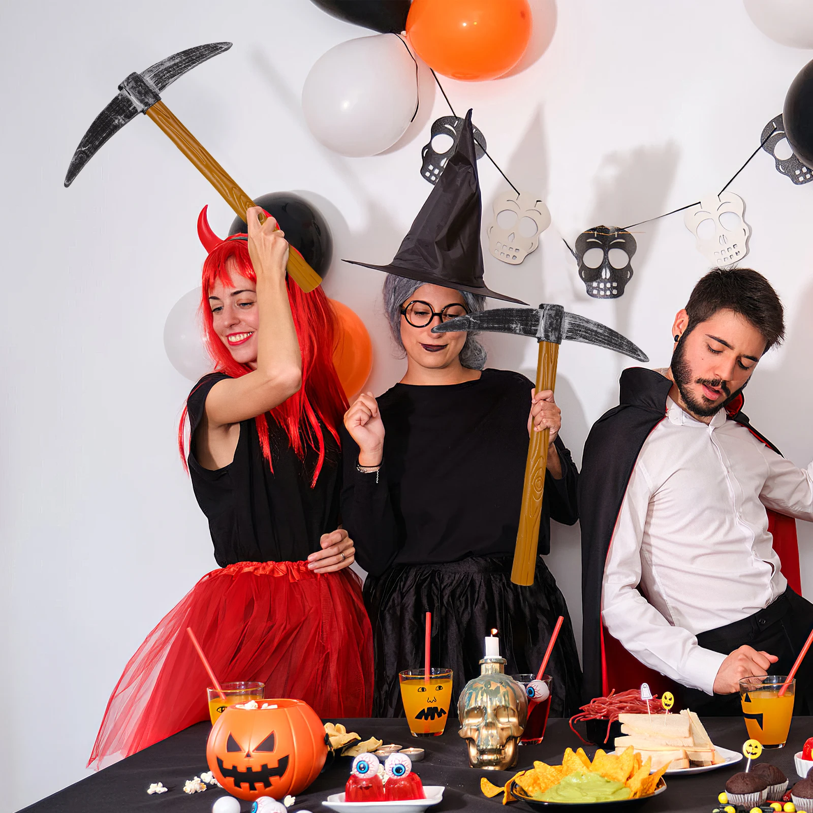 

3Pcs Party Pickaxe Photo Booth Prop Durable Plastic Sponge Simulation Performance Decoration Performance Pickaxe