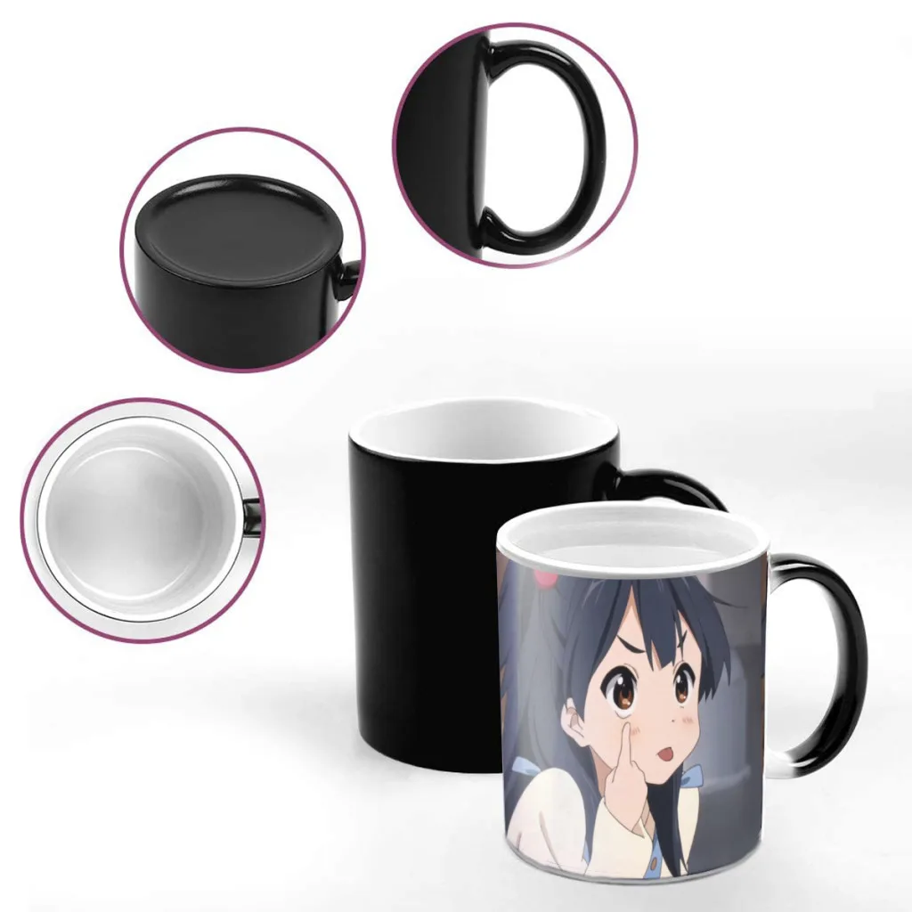 T-Tamako Market Anime One Piece Coffee Mugs And Mug Creative Color Change Tea Cup Ceramic Milk Cups Novelty Gifts