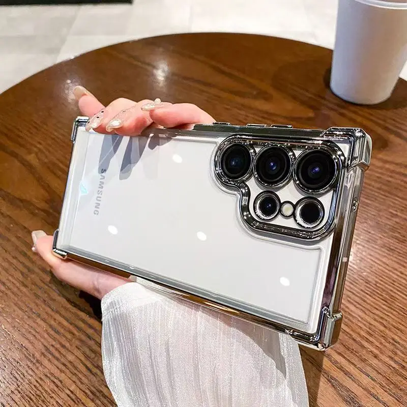 Luxuriöse Transparente Handyhülle mit Beschichtung für Samsung Galaxy S26 S25 Ultra S24 S23 S22 Plus S21 FE A55 A36 A54 A53 A35 A52 A34 Schutzhüllen – Detail 11